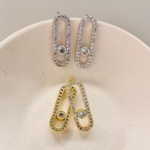 Elegant Messika-Inspired Zircon Stainless Steel Dangle Earrings – Gold & Silver Plated VIP Women’s Luxury Jewelry