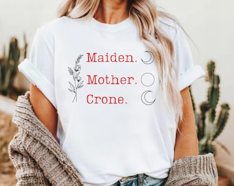 メイデン・マザー・クローンTシャツ、ウィッカの女神Tシャツ、トリプルムーンシャツ
