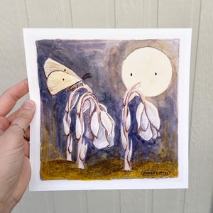 Moon Moth Watercolor Art Print