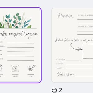 Cartes de prédiction pour bébé