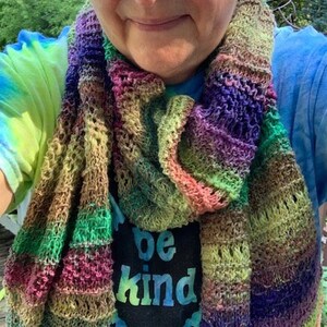 Kind Patterns Be Kind Pattern Knitting Pattern Scarf Textured Stitches Self Striping ...