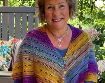 Autumn Garden Pattern  knitting pattern poncho shoulder cozy wrap