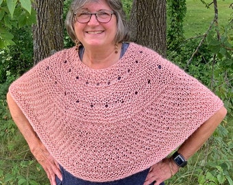 Looking Up Pattern knitting pattern poncho easy fun layering piece