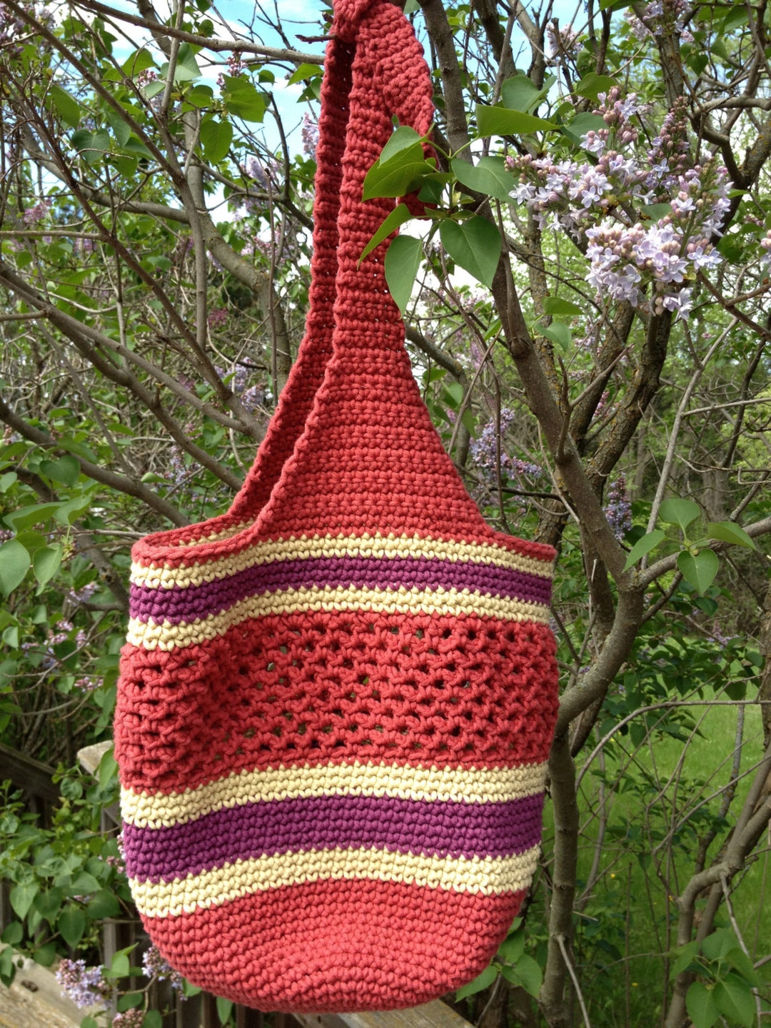 Crocheted Market Bag With Adjustable Handles Pattern (Instant Download ...