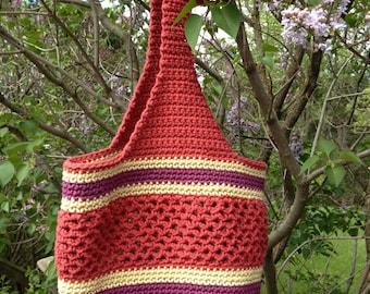 Crocheted Market Bag with Adjustable Handles Pattern