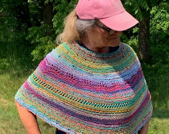 A Trip to the Fair Pattern knitting pattern poncho optional beading stitch sampler