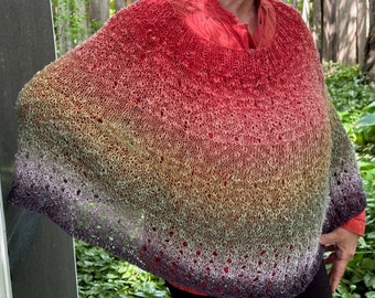 Door County Sunsets Pattern  knitting pattern poncho