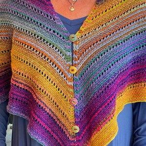 Autumn Garden Pattern knitting pattern poncho shoulder cozy wrap image 2