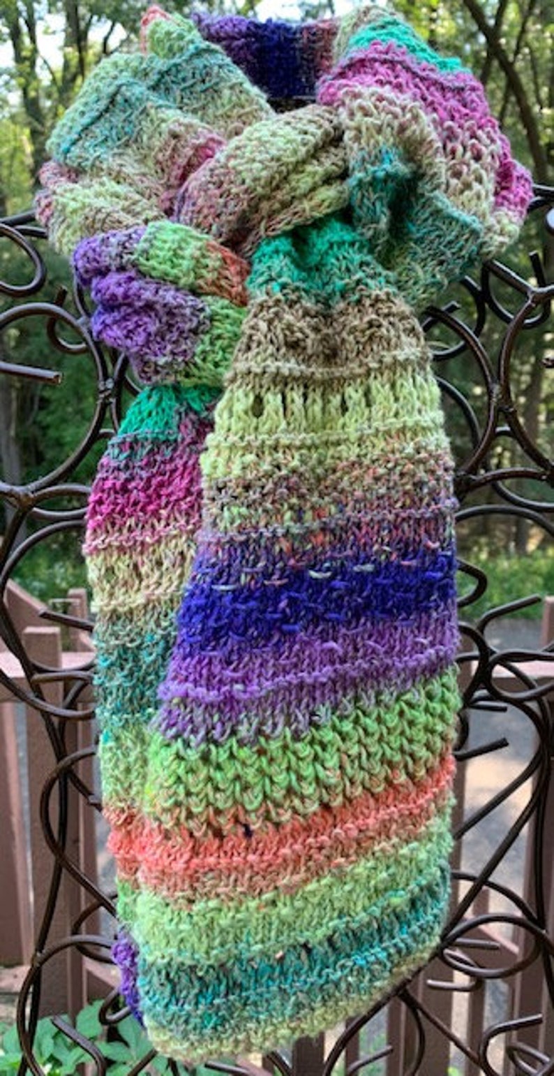 Kind Patterns Be Kind Pattern Knitting Pattern Scarf Textured Stitches Self Striping ...