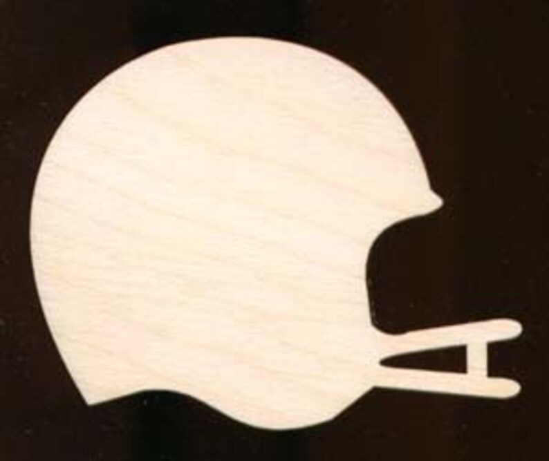 Football Helmet Shape Natural Craft Wood Cutout 176 Etsy