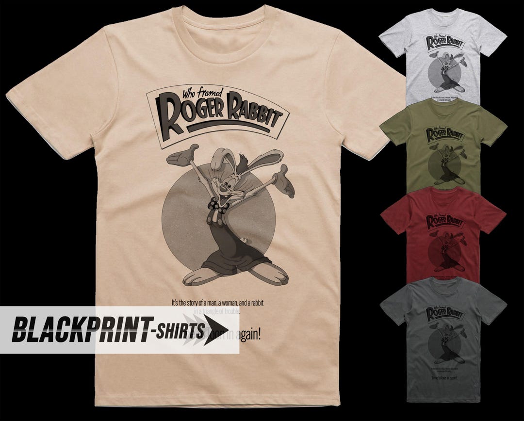 Who Framed Roger Rabbit V1 Movie Poster T Shirt Blackprinted Vintage ...