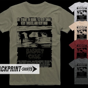 Maglietta con poster del film Basket Case V1, stampata in nero, stile vintage, in cotone, da uomo e da donna, 18 colori