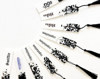 Reputation Taylor Swift album resin bookmarks with tassel (5.5"x1")