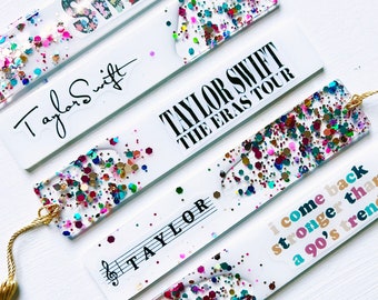 Taylor Swift resin bookmarks with tassel (5.5"x1")