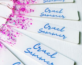 Cruel Summer Taylor Swift resin bookmarks with tassel (5.5"x1")