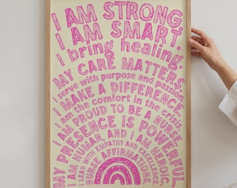 Nurse Daily Affirmations Wall Art Nurse Appreciation Printable Motivation Poster Office Decor Inspirational Positive Quote for Nurses Gift.
