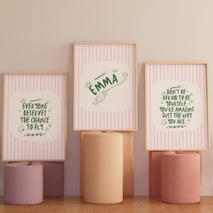 Personalized Wicked Quote set of 3 Digital Wall Art Trendy Wicked Musical Printable Nursery Prints Empowering Quote for Girl Kids Room Decor
