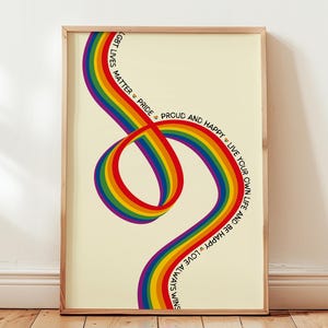 LGBTQ Wall Art LGBTQ Digital Poster Pride Wall Art Decor LGBT Lives Matter Wall Art Love is Love Print Rainbow Wall Art Modern Minimalist.