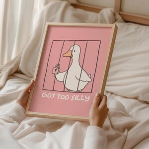 Silly Goose Wall Art Funny Silly Goose Digital Download Funny Animal Decor Cute Goose Poster Funny Bathroom Wall Art Silly Animal Wall Art.