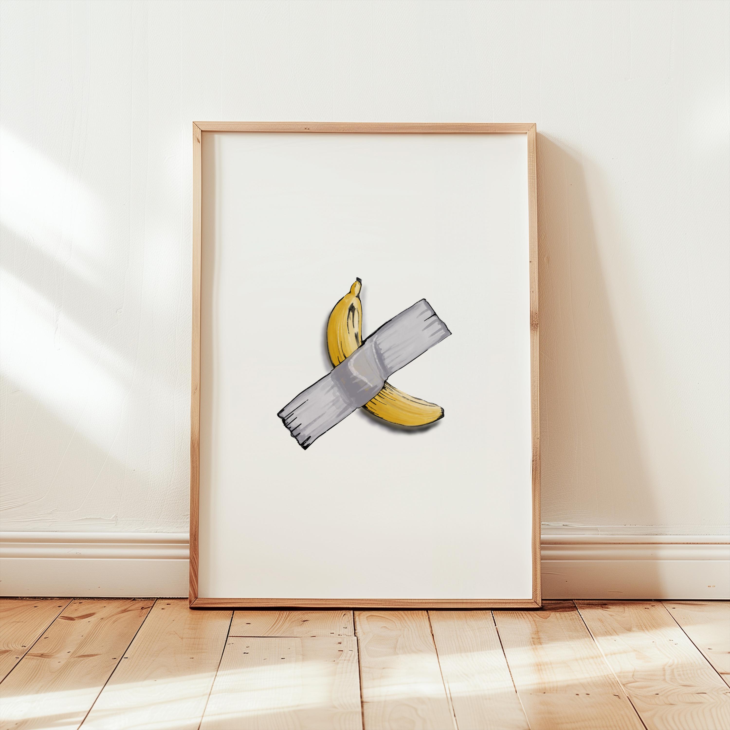 Banana taped to wall - Etsy 日本