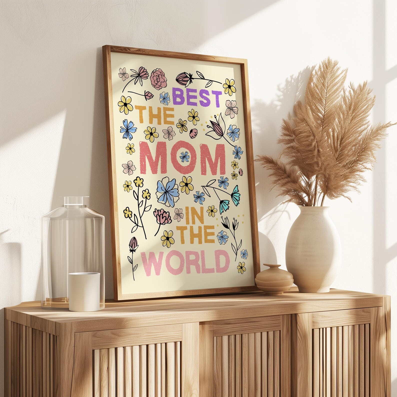 Mothers Day Wall Art Best Mom Digital Art Gift for Mother Wall Decor ...