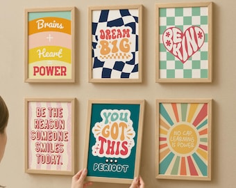 Art mural citation pour la classe, citation motivante, décoration d'école, impression de citation inspirante pour les enfants, affiche murale « soyez gentil », vous avez cette décoration imprimable.