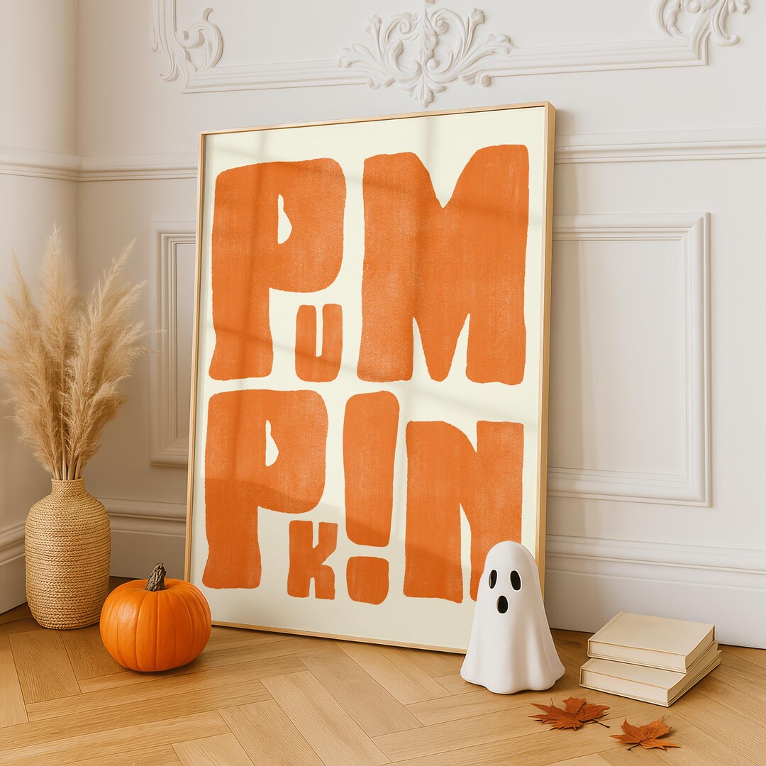 Pumpkin Wall Art Fall Autumn Print Halloween Pumpkin Printable ...