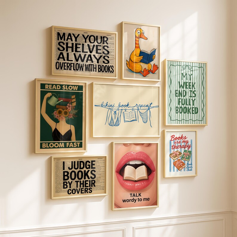 Book Lover Wall Art Bundle Cozy Reading Decor Set Bookish Decor Mega Bundle Bookworm Printable Bibliophile Wall Decor Digital Download.