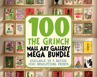 The Grinch Christmas Mega Bundle Print Poster Merry Grinchmas Digital Wall Art Digital Download Jpg file printable Christmas Bundle wall art