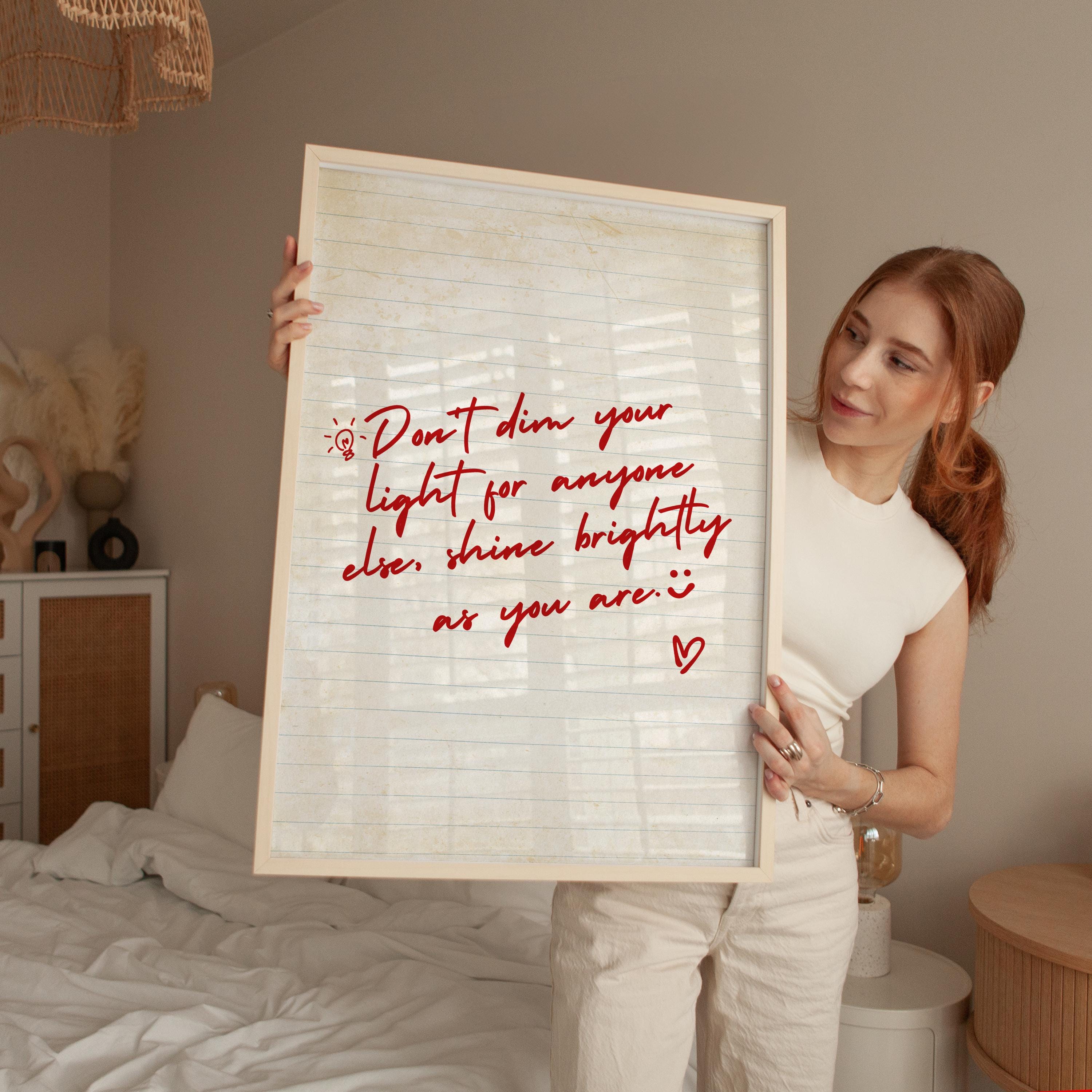 Don't Dim Your Light Wall Art Digital Download Positive Affirmation ...