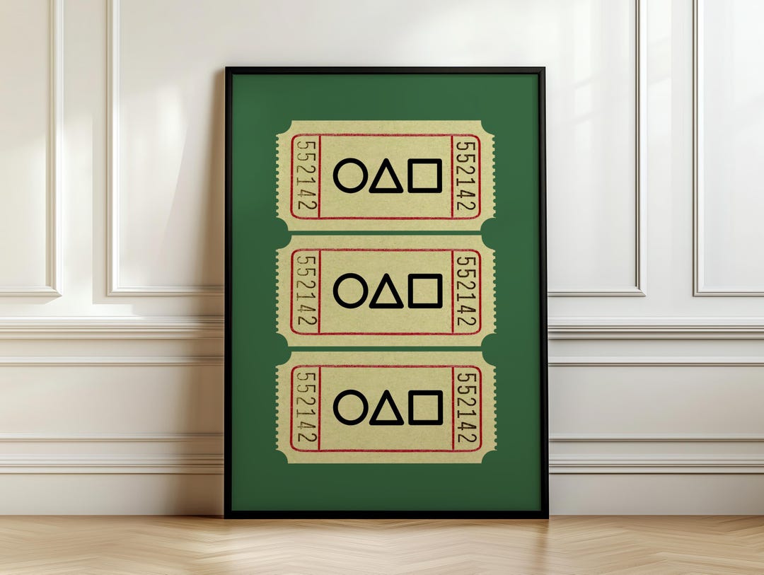 Squid Game Inspired Poster Trendy Squid Game Tickets Digital Wall Art ...
