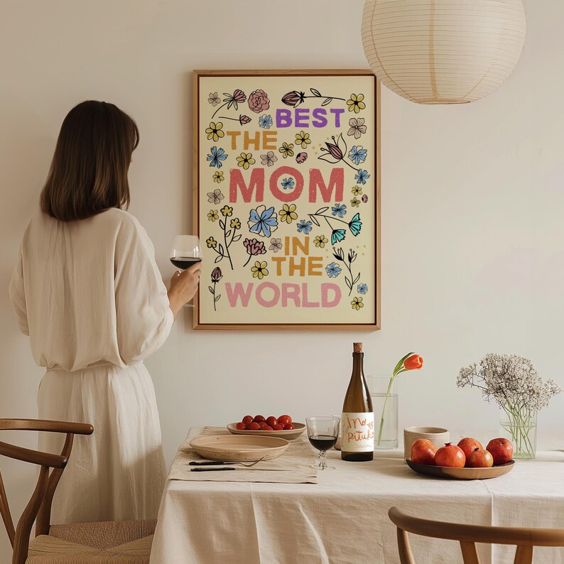Mothers Day Wall Art Best Mom Digital Art Gift for Mother Wall Decor ...