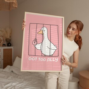 Silly Goose Wall Art Funny Silly Goose Digital Download Funny Animal Decor Cute Goose Poster Funny Bathroom Wall Art Silly Animal Wall Art.