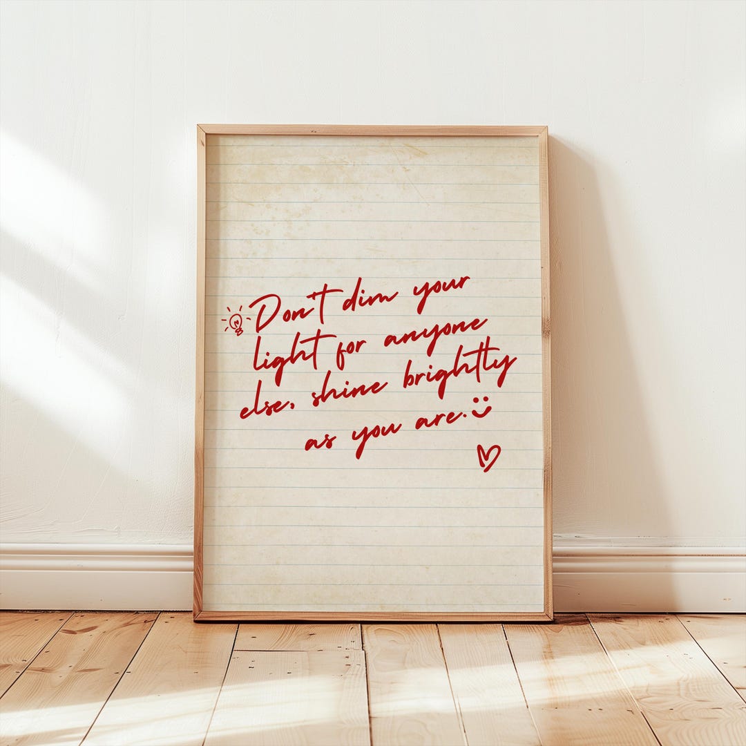 Don't Dim Your Light Wall Art Digital Download Positive Affirmation ...
