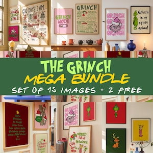 The Grinch Christmas Mega Bundle Print Poster Merry Grinchmas Digital Wall Art Digital Download Jpg file printable Christmas Bundle wall art