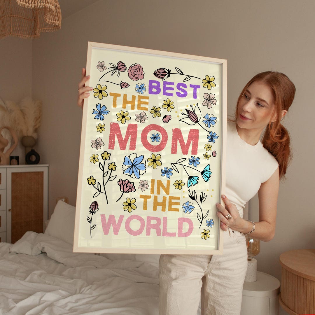 Mothers Day Wall Art Best Mom Digital Art Gift for Mother Wall Decor ...