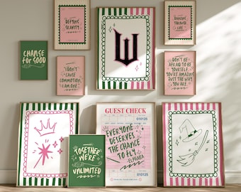 20 Prints Trendy Wicked Quotes Mega Bundle Digital Wall Art Modern Minimalist Inspirational Wicked Defy Gravity Women Empowering Quote.