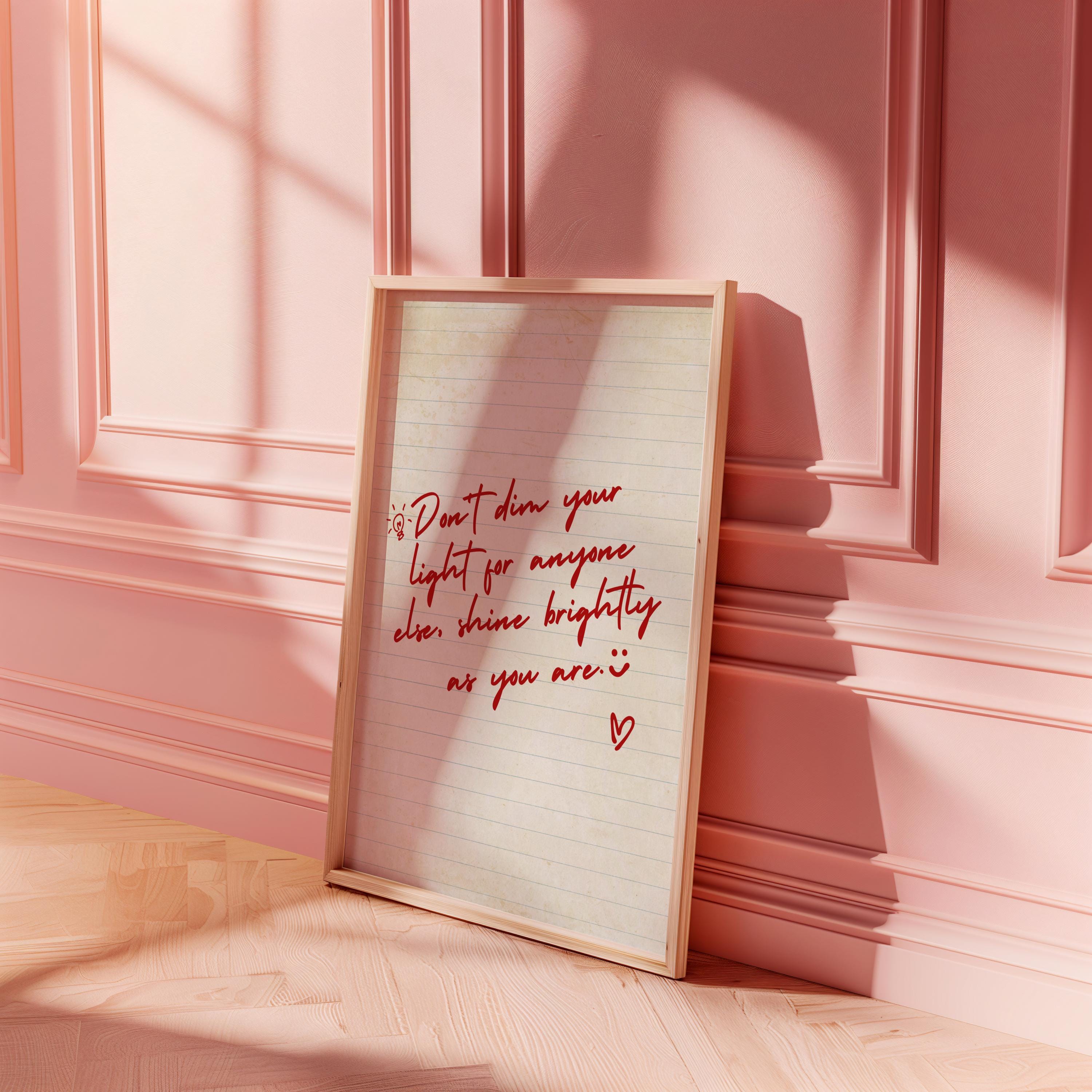 Don't Dim Your Light Wall Art Digital Download Positive Affirmation ...