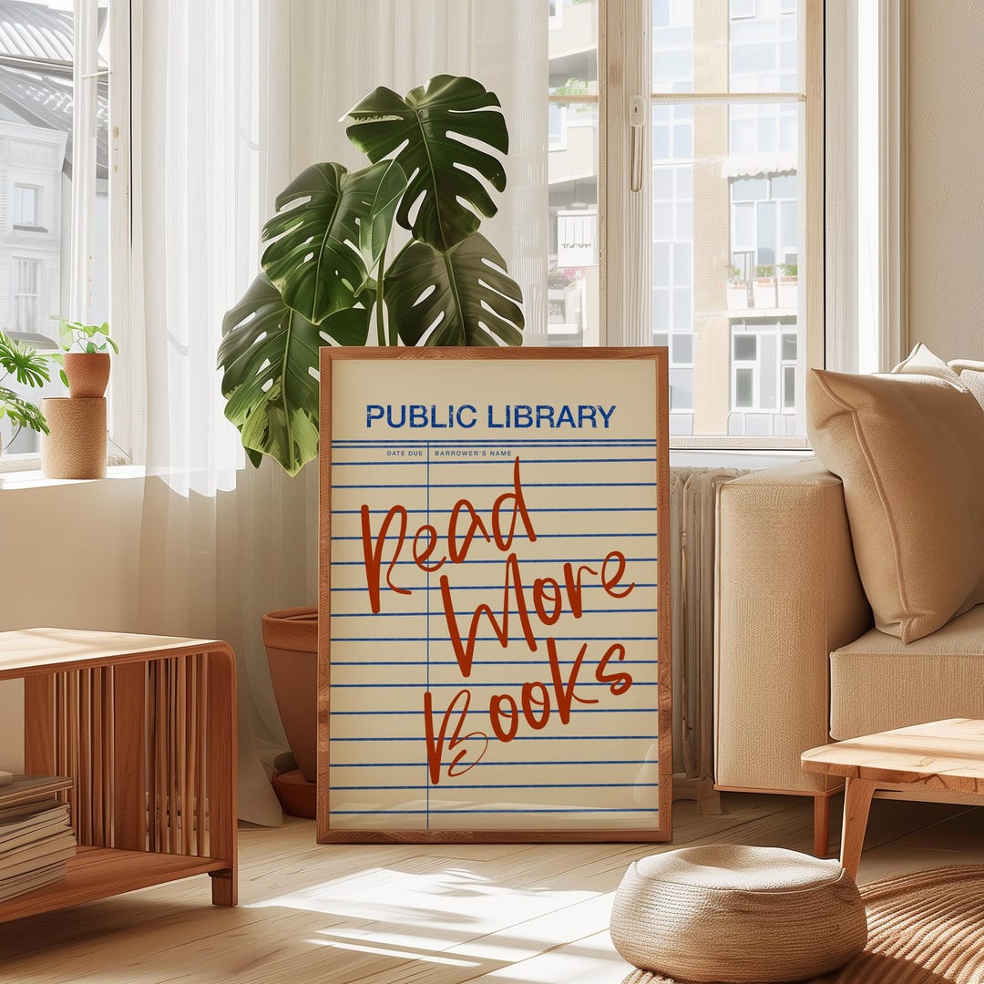 Read More Books Wall Art Book Club Wall Art Print Book Lover Decor ...