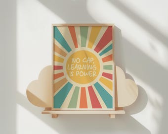 No Cap Wall Art Classroom Daily Motivational Prints Inspirational Quote Decor for Kids Nursery Positive Affirmation Prints Digital Download