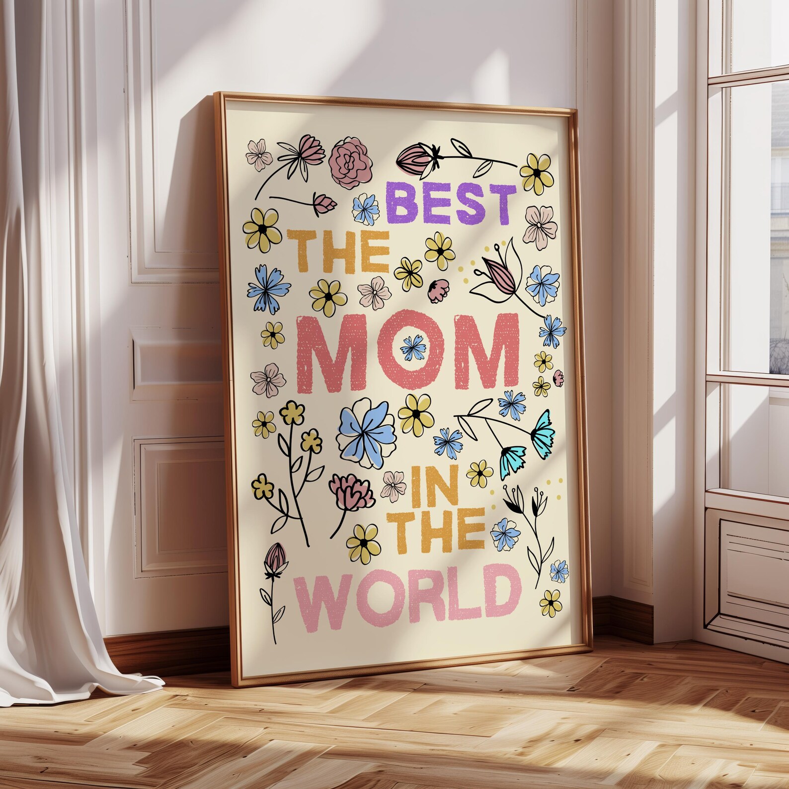 Mothers Day Wall Art Best Mom Digital Art Gift for Mother Wall Decor ...