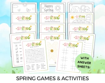 Spring Games & Activities for Kids, Spring Trivia, Spring Coloring Pages, Spring Games, Spring Activity Printable, Spring Worksheets