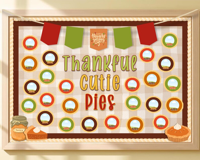 Thankful Cutie Pies Bulletin Board Kit, Thanksgiving Bulletin Board Kit ...