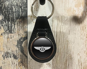 パーソナライズされたレザーベントレーキーチェーン：車のロゴ