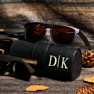 Personalized Groomsmen Gifts, Mens Wooden Sunglasses with Leather Box, Unisex Sunglasses, Mens Gift, Groomsmen Sunglasses, Best Man Gift