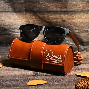 Personalized Engraved Wooden Sunglasses, Personalized Groomsmen Gift Set, Trendy Best Man Proposal Idea, Unique Sunglasses Gift for Him