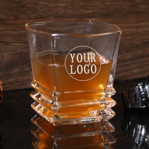 Personalized Your Logo Whiskey Glass,Company Logo Glassware, Hotel logo Glassware, team logo Glassware,Personalized Logo,Customize Glassware