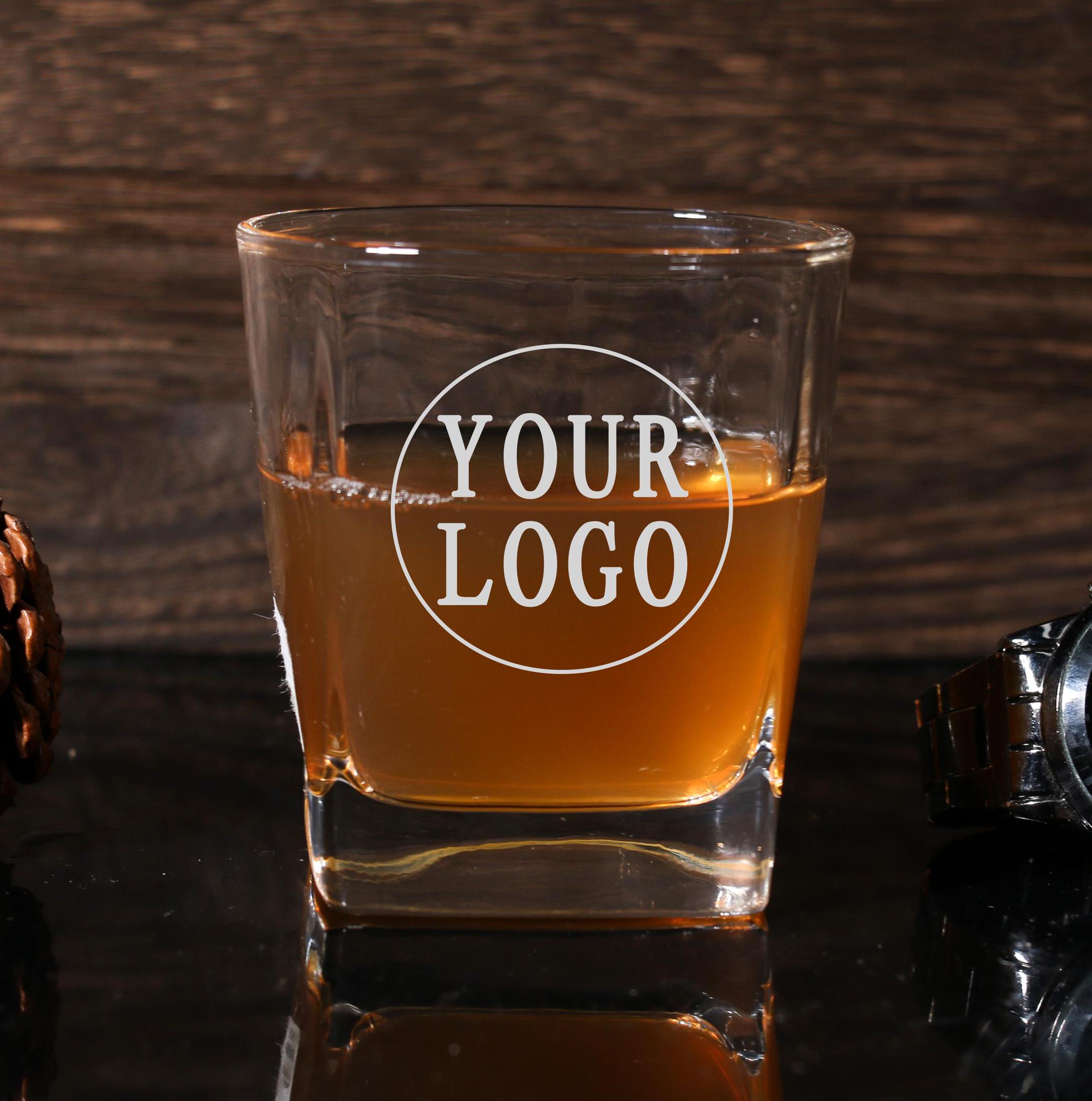 Personalized Your Logo Whiskey Glass, Company Logo, Hotel logo,Engraved Whisky Glass,Custom Logo Design for Bars,Business Logo Whiskey Glass