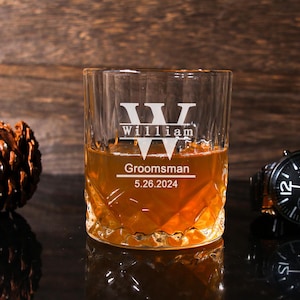 Groomsmen Whiskey Glasses, Groomsmen Gift Idea, Engraved Old Fashion, Personalized Groomsmen, Best Man Gift, Groomsmen Proposal Gifts