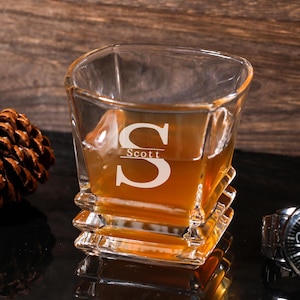 Customized Whiskey Glass,Custom Designed Glasses, Custom Logo Glass, Etched Glassware Gift, Personalized Glass,Engraved Glass